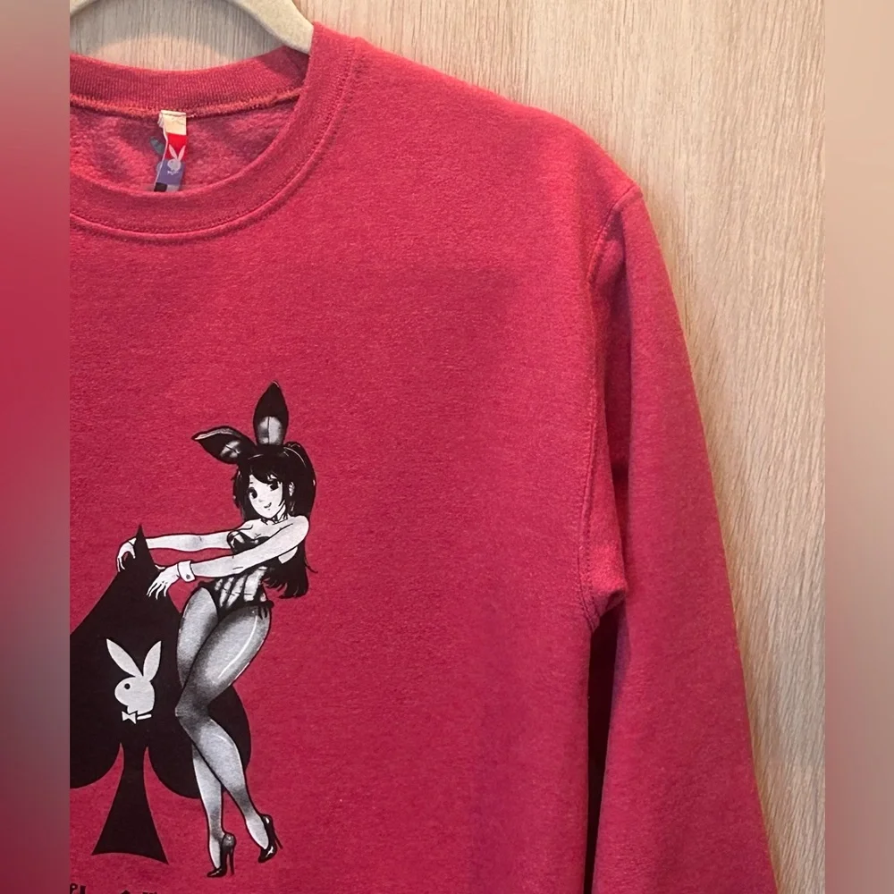 Playboy Club Sweatshirt Tokyo Japan Mens Anime Card Ace of Spades - Red Small - Picture 5 of 15